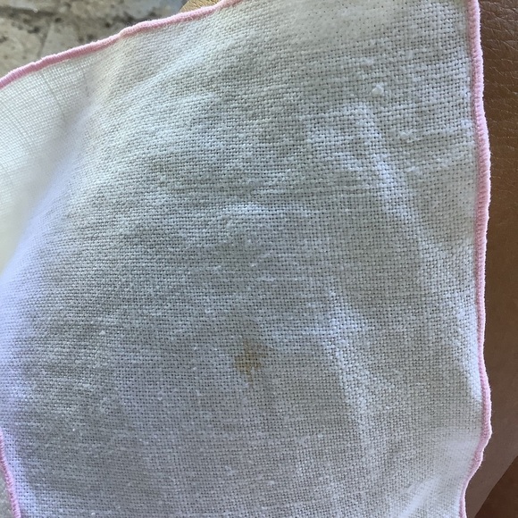 Fine Heirloom Cotton Linen Napkins White Pink Set of 4 Embroidered Vintage - Picture 5 of 5